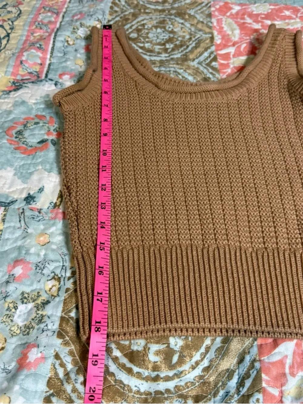 Quince 100% Organic Cotton Waffle Cropped Sweater Tank Coastal cropped Fit XS - Picture 10 of 13